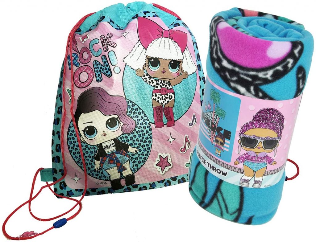 LOL Surprise Fleece Throw With Drawstring Bag Bucky's Coffee & Gift Shop